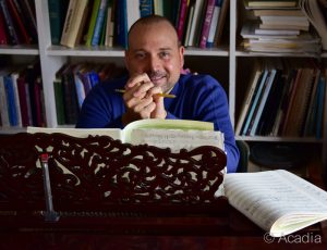 Composer Derek Bermel at piano